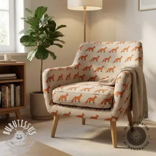 Tissu déco Linenlook Fox parade line