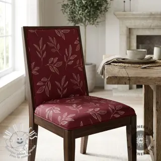 Tissu déco Linenlook Elegant leaf branch wine