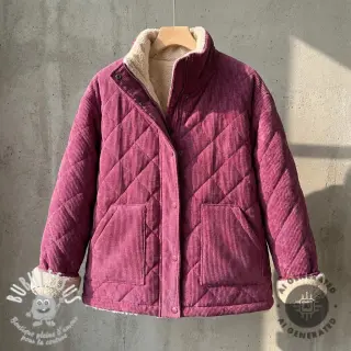 Tissu velours cotelé QUILT wine