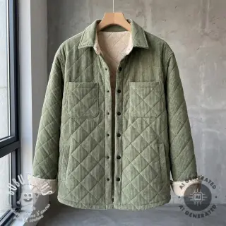 Tissu velours cotelé QUILT khaki