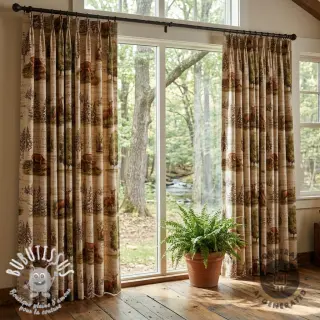 Tissu déco Linenlook Forest deer song digital print