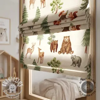 Tissu déco Linenlook Wildwood animal scene digital print