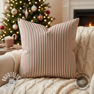 Tissu déco Linenlook Little Xmas stripe