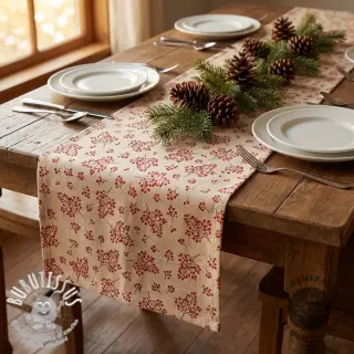 Tissu déco Linenlook Winter berry bloom