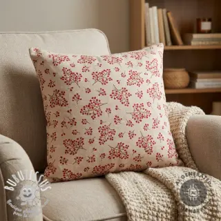 Tissu déco Linenlook Winter berry bloom