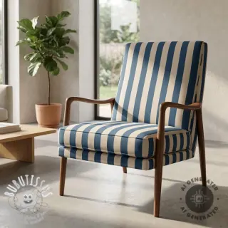 Tissu déco Linenlook Joyful basic stripe denim