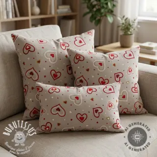 Tissu déco Linenlook Sweet heart joy