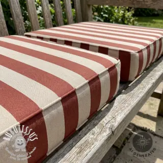 Tissu déco Linenlook Joyful basic stripe terra