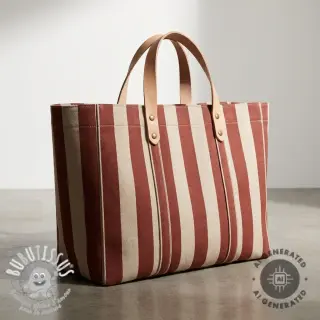 Tissu déco Linenlook Joyful basic stripe terra