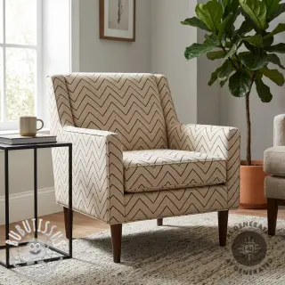 Tissu déco Linenlook Freehand zigzag lines