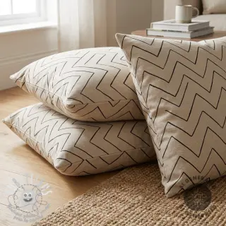 Tissu déco Linenlook Freehand zigzag lines