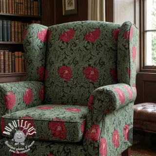 Tissu déco GOBELIN premium Poppy art craft black
