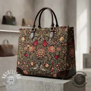 Tissu déco GOBELIN premium Ornate art craft black