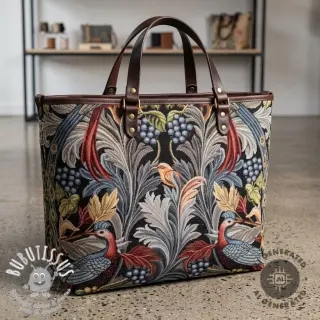 Tissu déco GOBELIN premium Leafy paradise bird