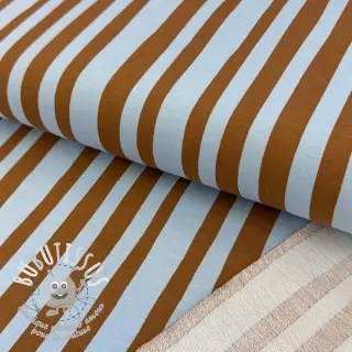Sweat Stripes by JENNIFER BOURON blue brown ORGANIC