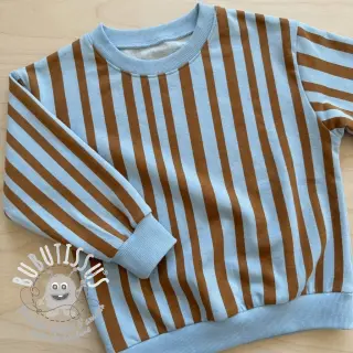 Sweat Stripes by JENNIFER BOURON blue brown ORGANIC