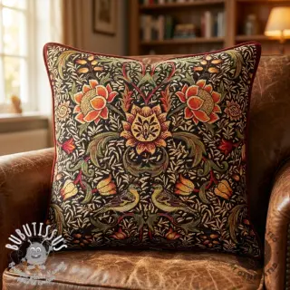 Tissu déco GOBELIN premium Graceful art craft black PANEL