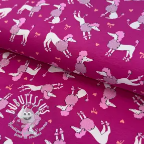 Jersey Glitter poodles fuchsia