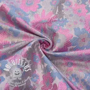 Tissu pour tailleur femme JACQUARD Flowers light lilac