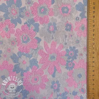 Tissu pour tailleur femme JACQUARD Flowers light lilac