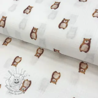 Tissu double gaze/mousseline Animals design B digital print ORGANIC