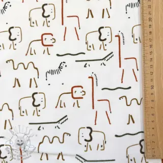 Sweat envers minkee SOFT Safari animals off white