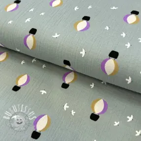 Tissu double gaze/mousseline Hot air balloons nile
