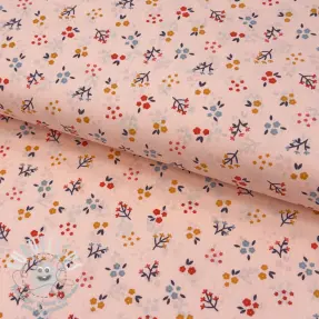 Tissu coton Small flowers light salmon ORGANIC