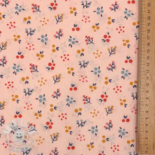 Tissu coton Small flowers light salmon ORGANIC