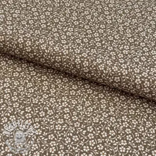 Tissu coton Flowers and dots moss green