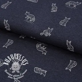 Jersey Hidden foxie indigo melange
