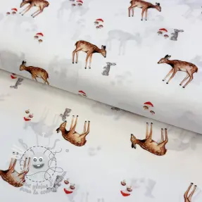 Tissu coton Doe white digital print