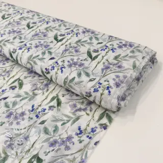 Viscose DOBBY Flowers white digital print