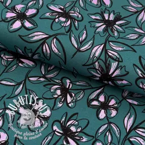 Tissus pour femmes PUNTA DI ROMA Flowers blue digital print