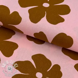 Viscose lin Flowers light pink