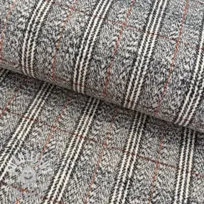 Tissu de manteau Checks ecru