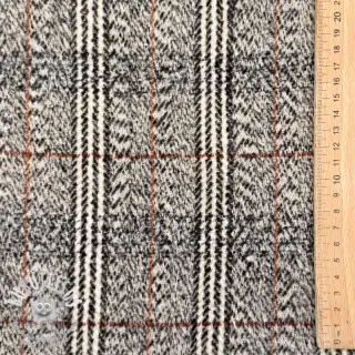 Tissu de manteau Checks ecru