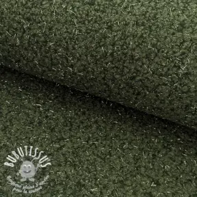 Tissu de manteau BOUCLE LUREX dark green