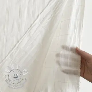 Tissu coton VOILE DOBBY off white