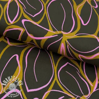 Viscose ROSELLA STRETCH Abstract flow dark green