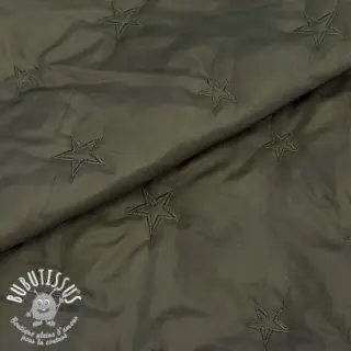 Tissu matelassé Stars army green