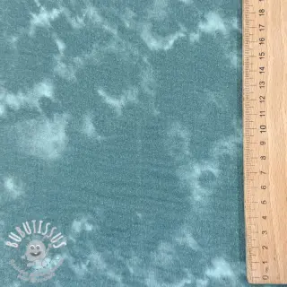 Tissu double gaze/mousseline TIE DYE dark cyan