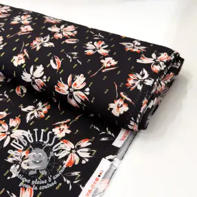 Viscose LUREX Flowers black