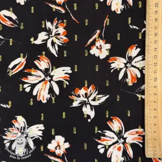 Viscose LUREX Flowers black