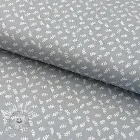 Tissu coton Leaves light grey