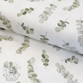 Tissu déco Eucalyptus white green digital print
