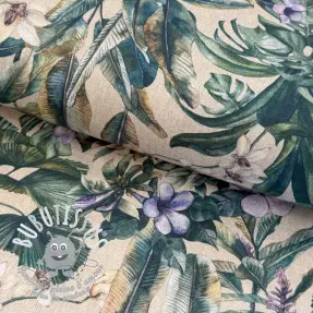 Tissu déco Banana leaves linen digital print