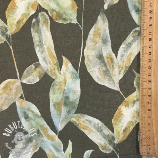 Tissu déco Leaves army green digital print