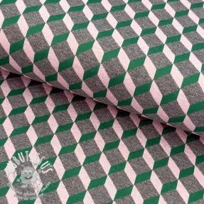 Tissu pour tailleur femme KNITTED JACQUARD Graphic green
