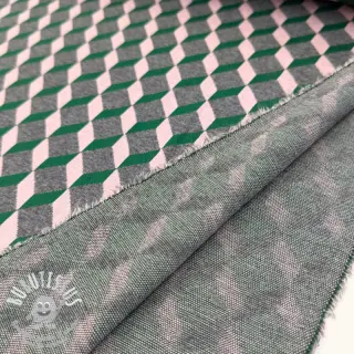 Tissu pour tailleur femme KNITTED JACQUARD Graphic green